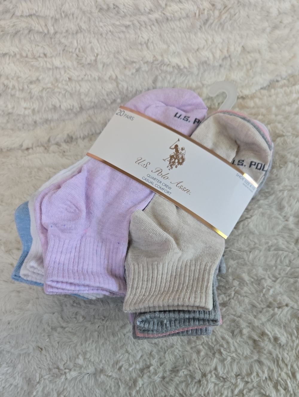 Us Polo Assn. 20 Pair Crew Socks